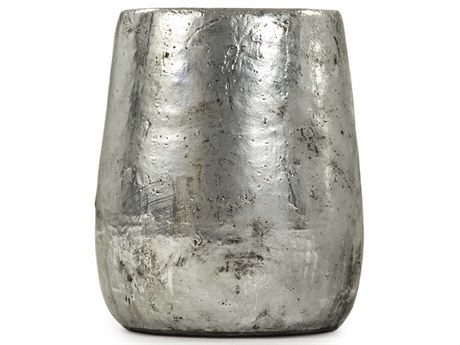 Zentique Distressed Metallic Silver 8" High Vase