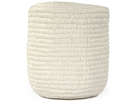 Zentique Matte White 7" Cross Weave Vase Set of 2