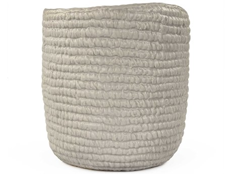 Zentique Matte Cool Grey 7" Cross Weave Vase Set of 2