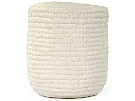 Zentique Matte White 10" Cross Weave Vase Set of 2