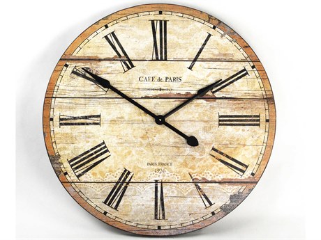 Zentique Antique Taupe Wooden Wall Clock