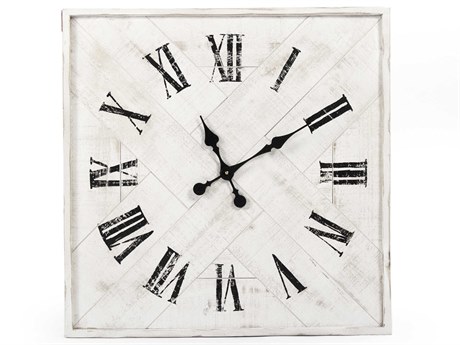 Zentique Distressed White / Black Corbett Wall Clock