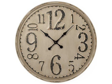 Zentique Distressed Grey Taupe Iron Wall Clock