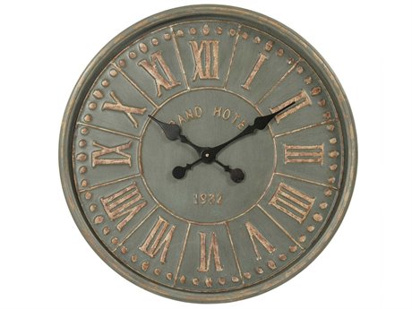 Zentique Distressed Jade Iron Wall Clock