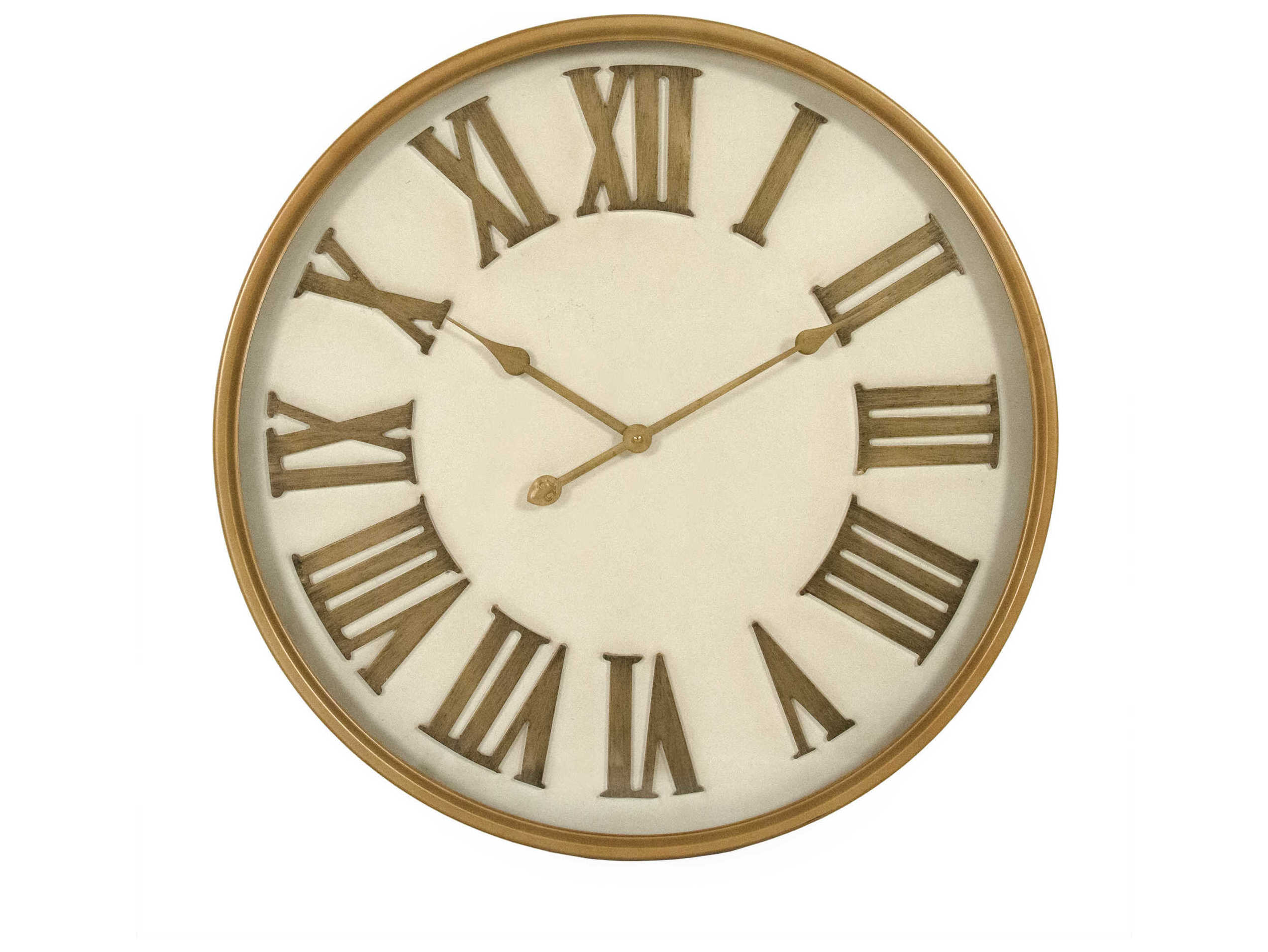 Zentique Distressed Gold / OffWhite Wall Clock ZENZEN51038