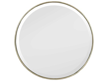 Zentique Lacia Distressed Light Gold Round Wall Mirror