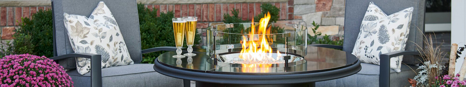 The Outdoor GreatRoom Company Fire Pit Tables Banner